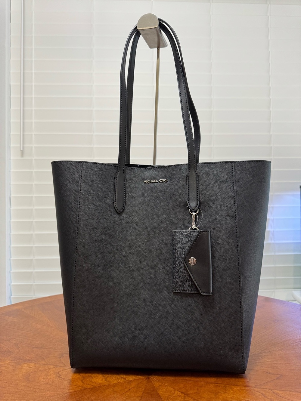 Michael Kors Black Saffiano Leather Tote with Card Holder